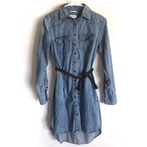 Belted Denim Shirtdress